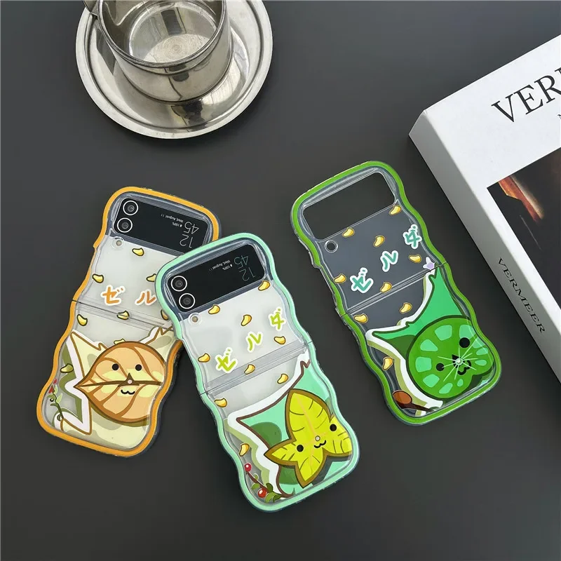 Cute Cartoon Came Tears of the kingdoms Phone Case for Samsung Galaxy Z Flip 3 4 5 5G PC Hard Anti-drop Back Cover Funda