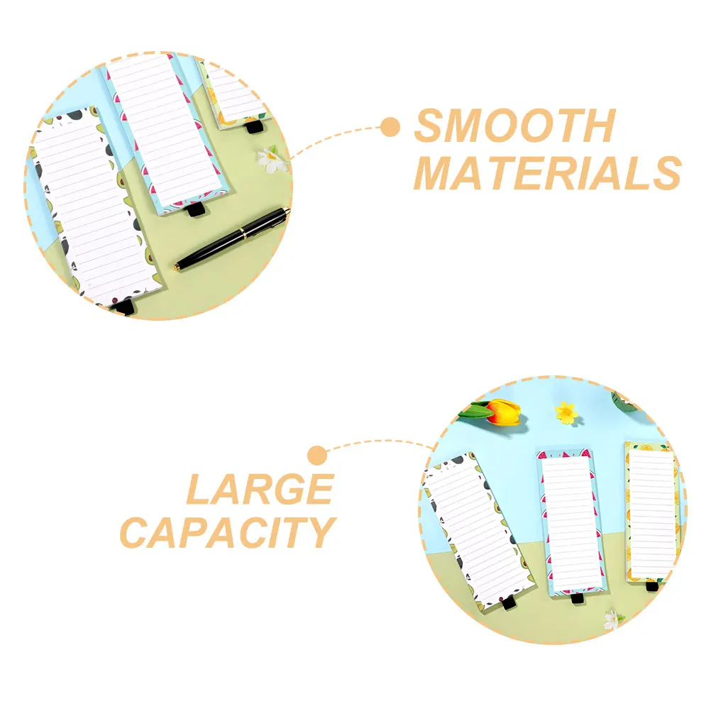 

3 Books Magnet Refrigerator Convenient Fridge Notepad Magnetic Shopping List Pads
