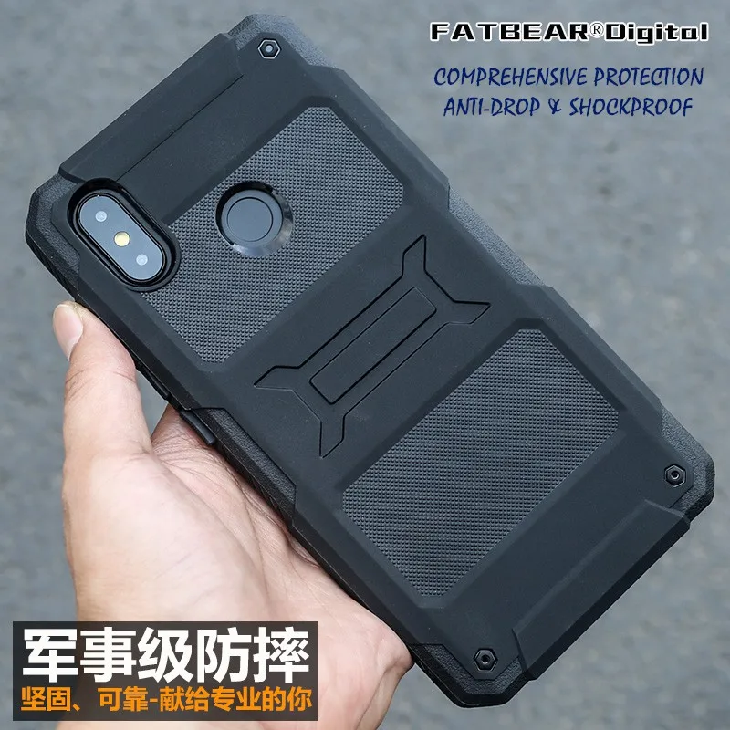 Fatbear-Coque de protection robuste de qualité militaire, armure antichoc pour Xiaomi Mi Max 3, Max 2, étui en peau