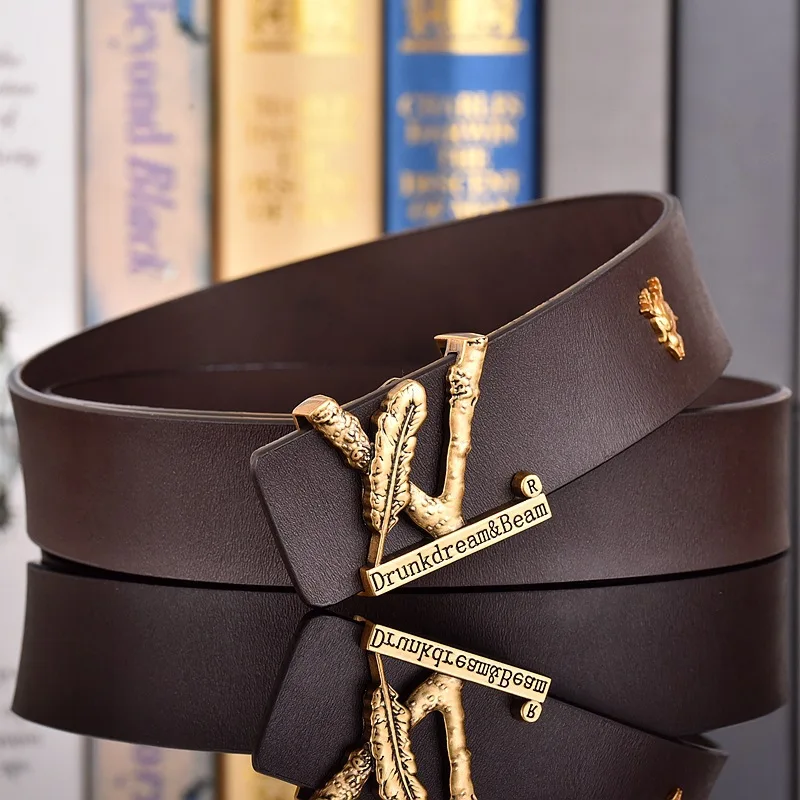 2025 جديد الرجال تطول حزام موضة البقرة حزام الشهيرة مصمم مشبك رئيس حزام استانلس ستيل مشبك 3.8 سنتيمتر العالمي الحرة