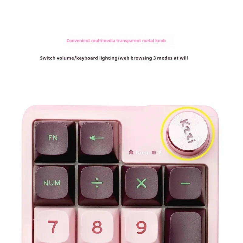 Kzzi K20 Small Number Keyboard Wireless Bluetooth Wired Three-Mode External K75 Mini Mechanical Keyboard Keypad Office For Gift