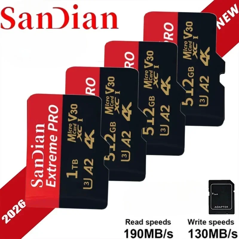 2026 New memory card 1TB 512GB Portable micro tf sd card 128GB 256GB micro tf sd High Speed U3 mini TF card For Phone/Camera/mac