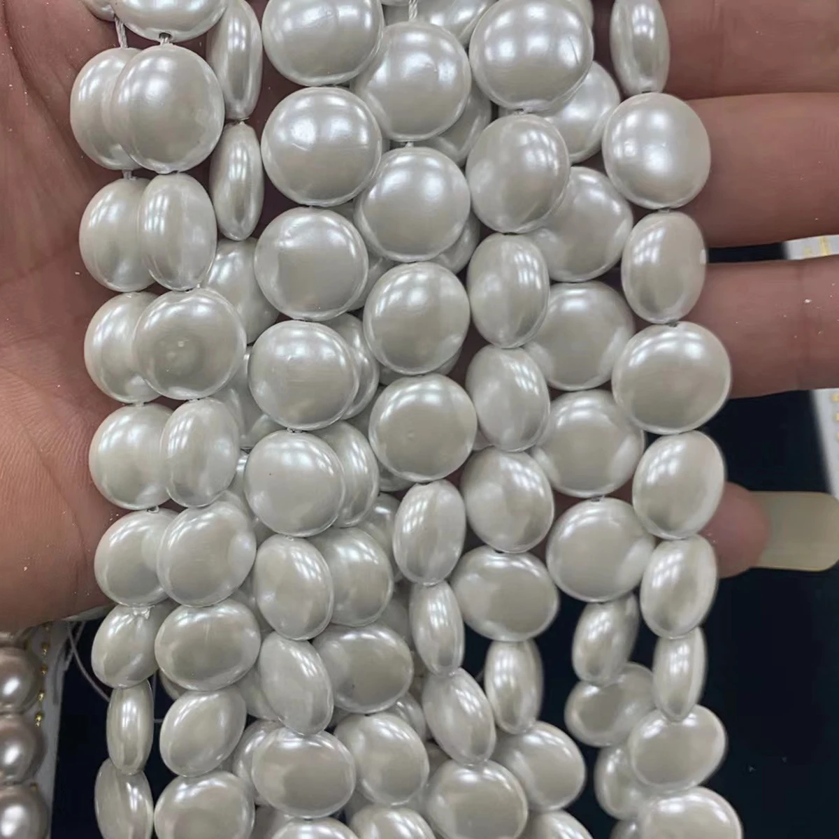Elegant Imitation Pearl Natural Shell Beads in 10/12/15mm, High-Quality Semi-Finished Materials to Create Jewelry Ornaments