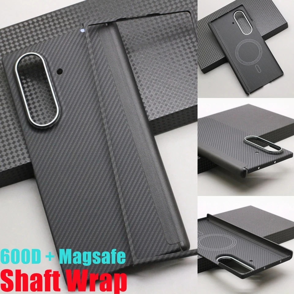 

Ультралегкий деловой чехол из настоящего арамидного кевларового углеродного волокна для Samsung Galaxy Z Fold 7 6, защитный чехол с магнитной беспроводной зарядкой