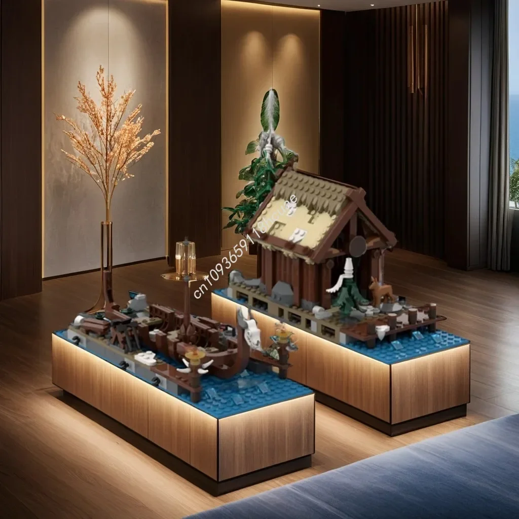 

815 деталей MOC: Конструктор «Верфь викингов» — развивающая STEM-игрушка на Рождество, подарок для развития логического мышления и практических навыков.