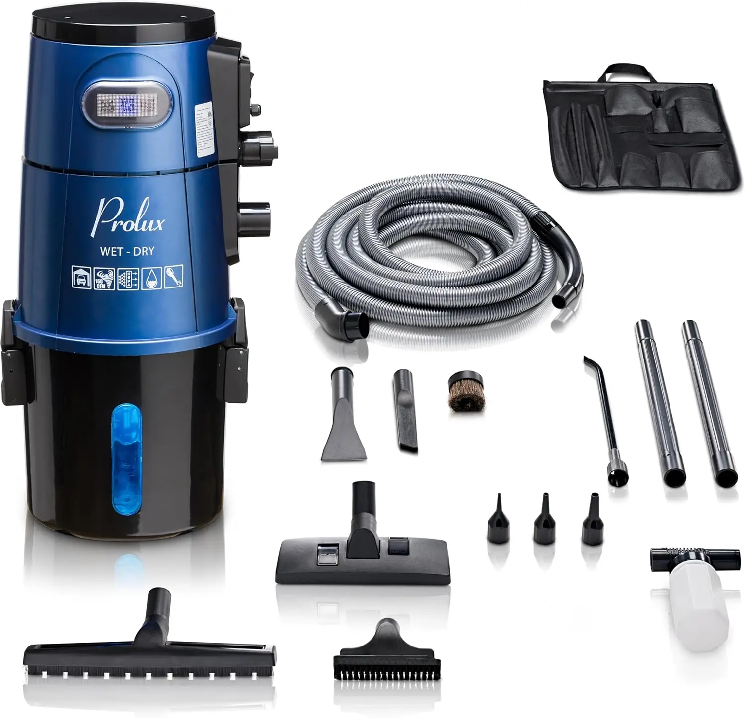 Professional Shop Blue Wall Mounted Garage Vac, Wet Dry Pick Up