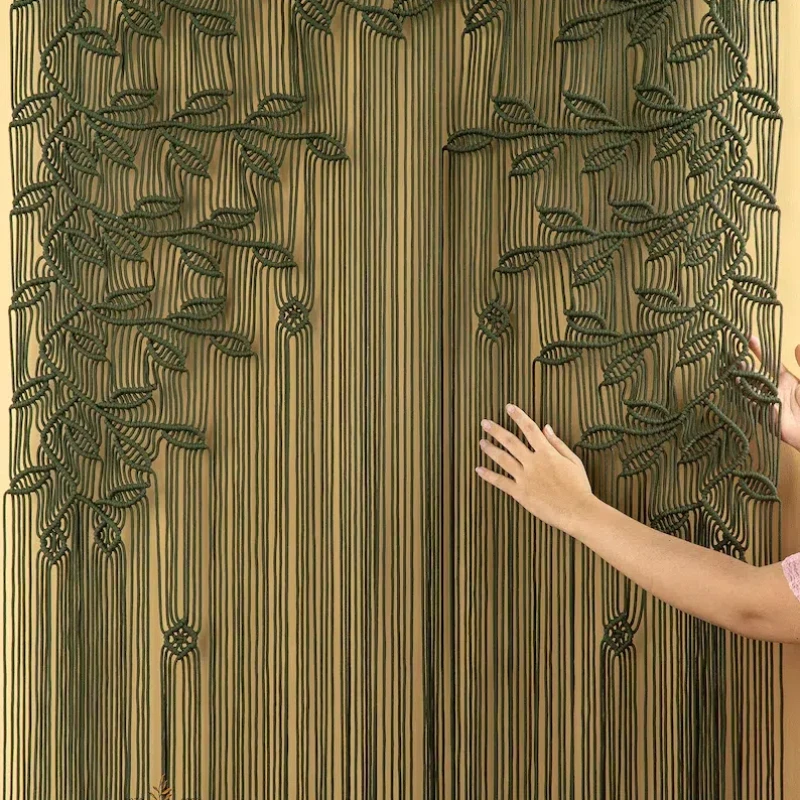 m*-Handmade  Boho Doorway Window Macrame Wall Hanging Sliding Curtain Door Room Dividers for Home Bedroom