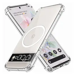 For Google Pixel 6 Pro Case Magnetic Wireless Charger Sticker Shockproof Clear Soft Silicone Phone Case Google Pixel 6A Cover
