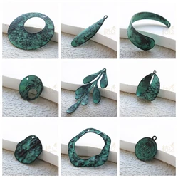 DIY Supply-One Piece Brass Finding Hand Made Green Patina - Varies Shapes and Size (PTA-j)