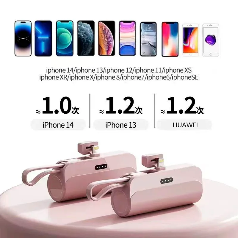 Mini Portable Power Bank 10000mAh External Battery Plug Play Power Bank 2 in 1 Type C Fast Effective Charger For IPhone Huawei
