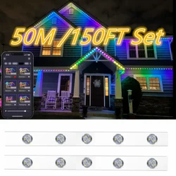 Whole Set Include Everything 150FT 50M Outdoor Permanent Track Point Puck Light Source For Christmas /Holiday Decorative