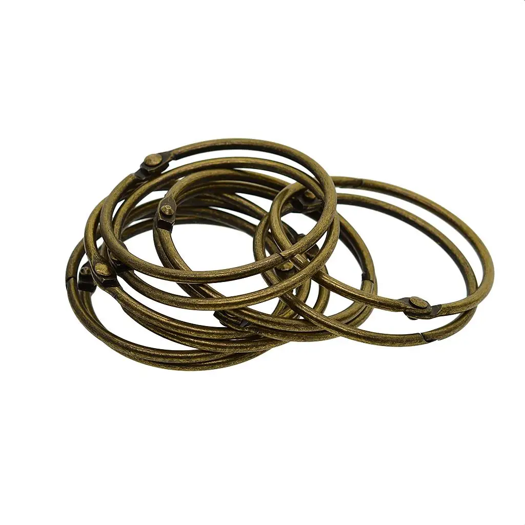 DIY Crafts Supplies Steel Hinged Split Keyring Bronze Album Ring for Photo Binder Scrapbooking Projects