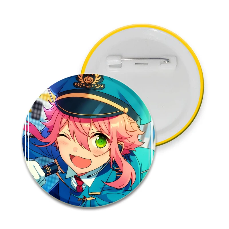 Wataru Hibiki Eichi Tenshouin Tori Himemiya Pin for Backpacks Round Plastic Brooches Creative Cartoon Figure Badge Gifts