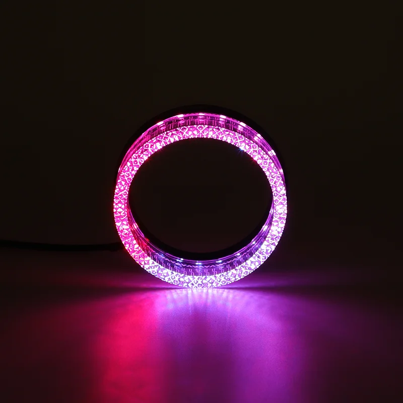 I9 3-inch RGBW 12V O-shape multi-color headlight Light Emitting Diode Angel Eye Halo Headlight Decorative Projector Lens Cover