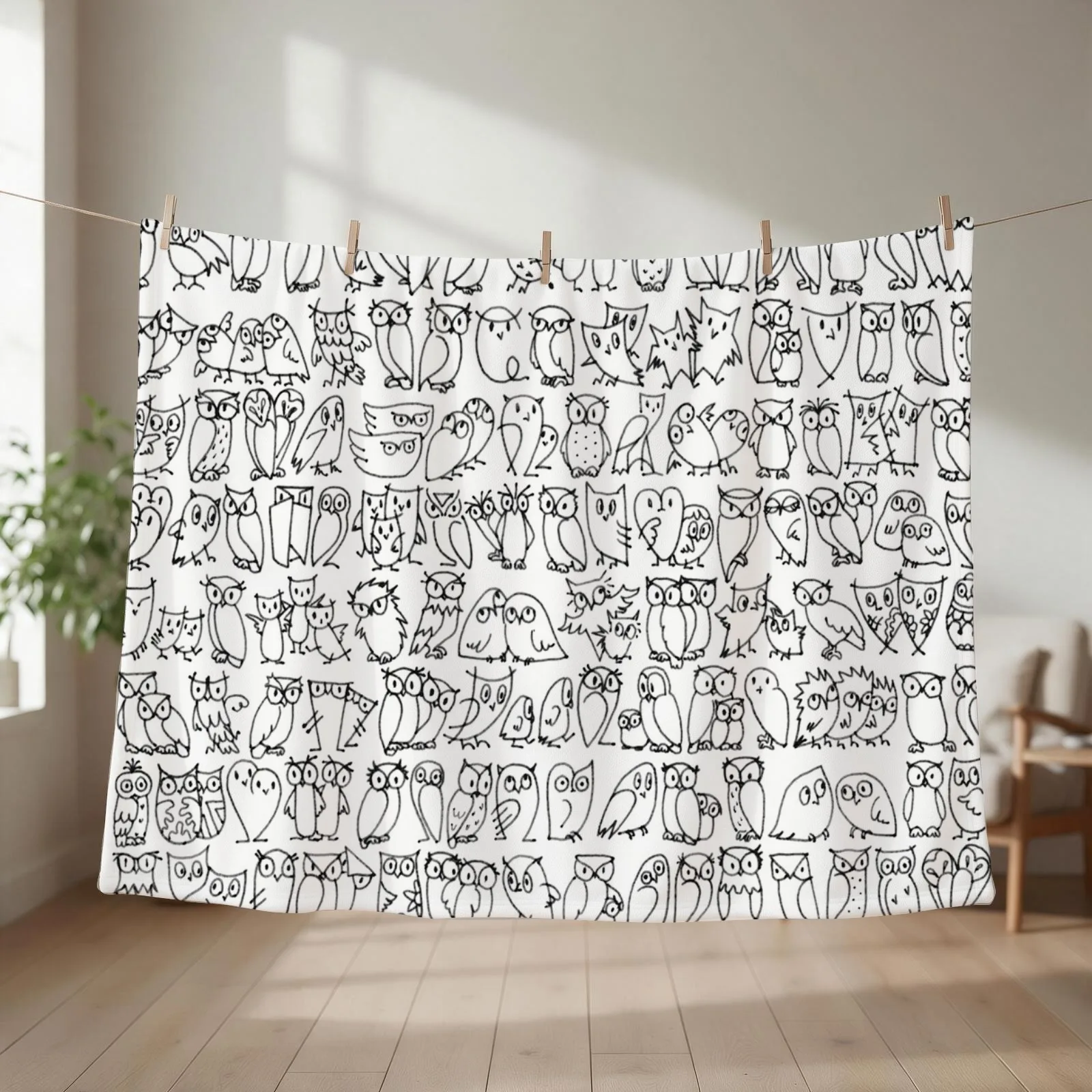 OWLS - many owls Throw Blanket couch cozy soft plush fuzzy picnic outdoor blanket