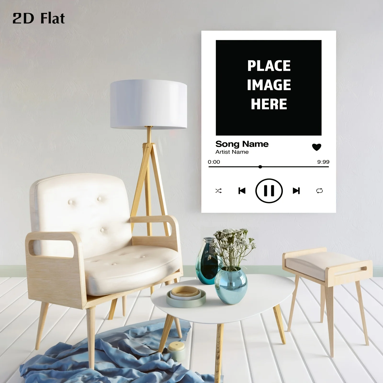 Customized album music player, customized canvas painting, customizable song album cover, bedroom decoration poster