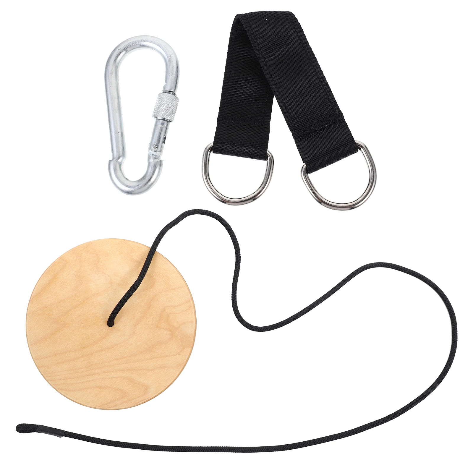 Asiento de columpio de madera, columpio de disco de alta resistencia, cuerda ajustable, anillo galvanizado, columpios al aire libre para niños, equipo de juego de madera gruesa