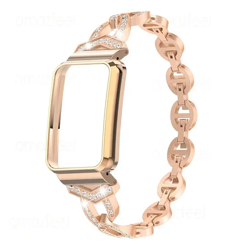 Pulsera con enlace de diamante para Xiaomi Mi Band 7 Pro, funda protectora para Mi Band 7 Pro