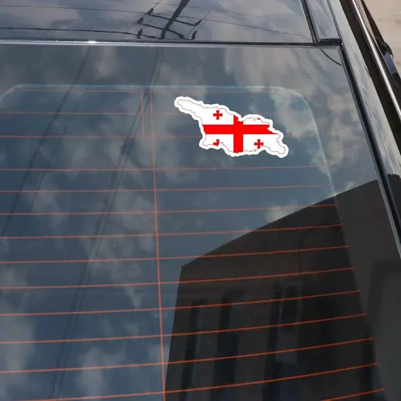 1 PCS  Creative Car Styling Georgia Flag Map StickerS Motorcycle  Accessories14.5cm*7.3cm