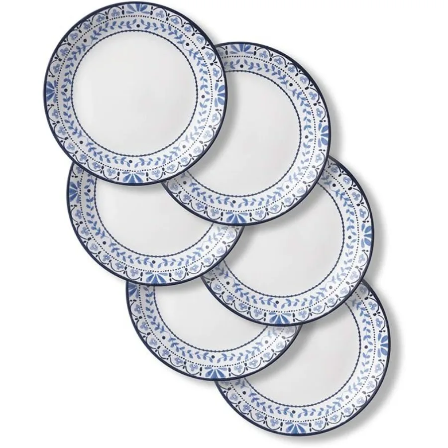 

Vitrelle Salad Plates Set Triple Layer Glass and Chip Resistant 9Inch Lightweight Round Plates for Dining Room Kitchen Outdoor