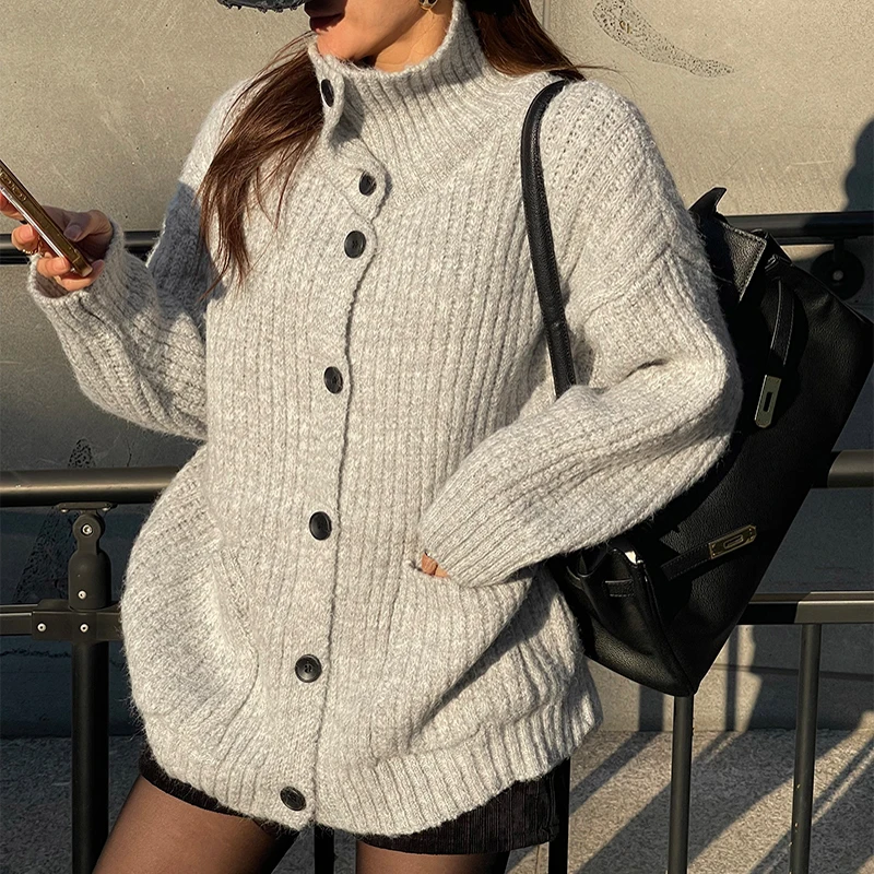 

Women's Loose Fit Soft Warm Knitted Sweater Simple Sle Autumn New Arrival Dongda Gate Versatile Top Quali Material Long S...