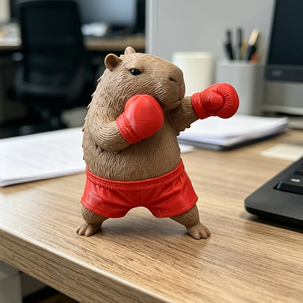 1-Piece Capybara Figurine Suitable for Office and Car Decoration / Collectible Animal Model That Can Be Posed in Sitting or Standing Positions, Suitable for Decoration in Various Settings Such as Desktops and Car Dashb