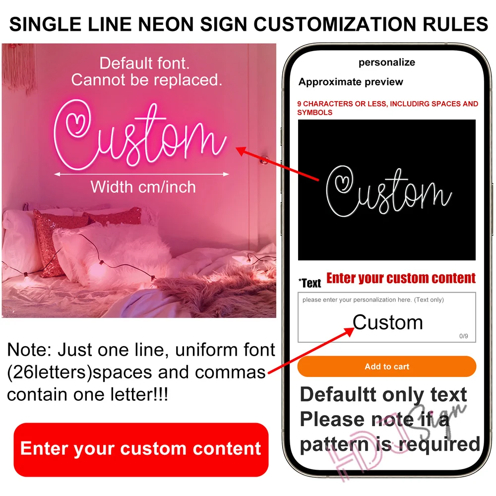 شخصية ضوء النيون Led الاسم الأول للتخصيص النيون ديكور غرفة نوم هدايا المراهقين Led النيون جدار ديكور غرفة الديكور #5