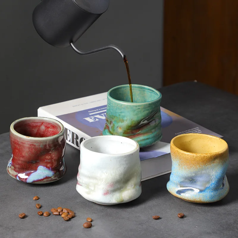 Four Season Espresso Cup Vintage Handmade Folding Latte Art Cup  Fashionable Ceramic Afternoon Tea Cup - view 4
