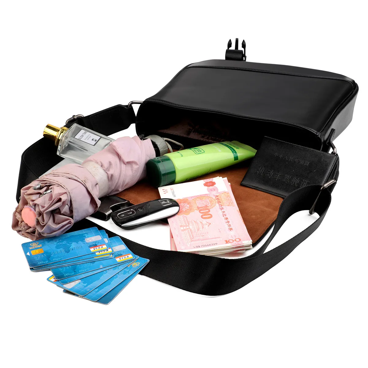 Bolsos de hombro tipo bandolera de cuero genuino para hombre, bolso de mano de alta calidad, bolso de mensajero para hombre de negocios a la moda, bolsos de cuero, riñonera