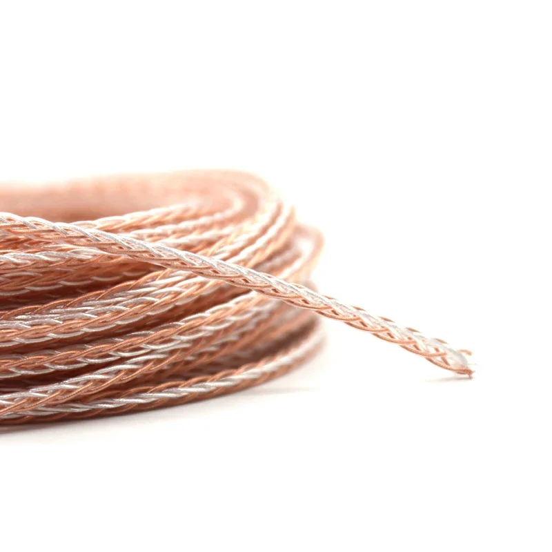 cavo placcato argento Cavo per tessitura filo di rame OCC per cavo di aggiornamento per cuffie audio fai-da-te