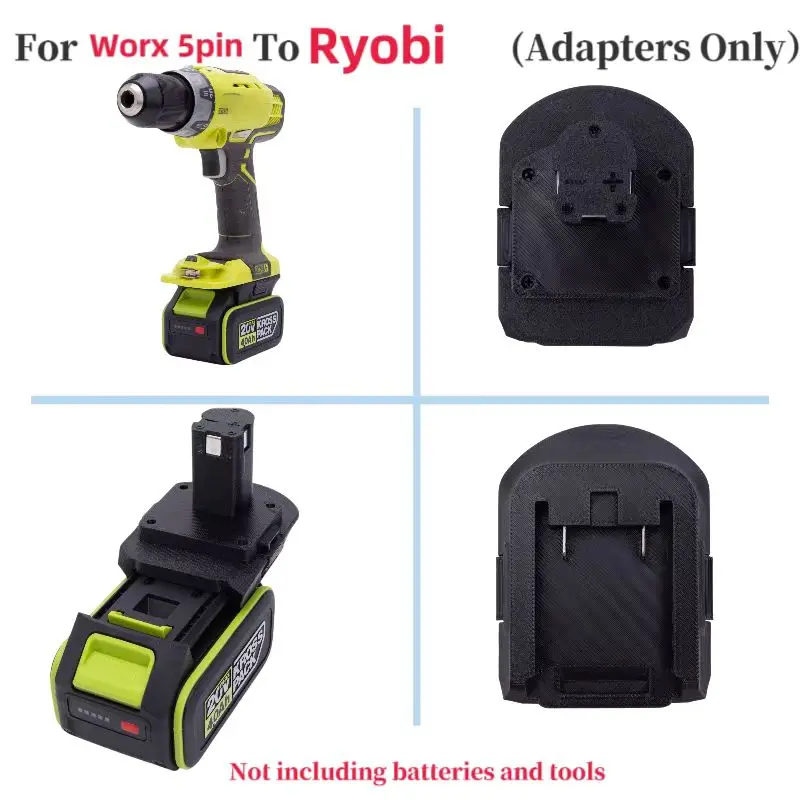 

Battery ﻿Converter Adapter For Worx 5PIN 20v Lithium Adapter To Ryobi 18v Tool Use Converter (Not include tools and battery)