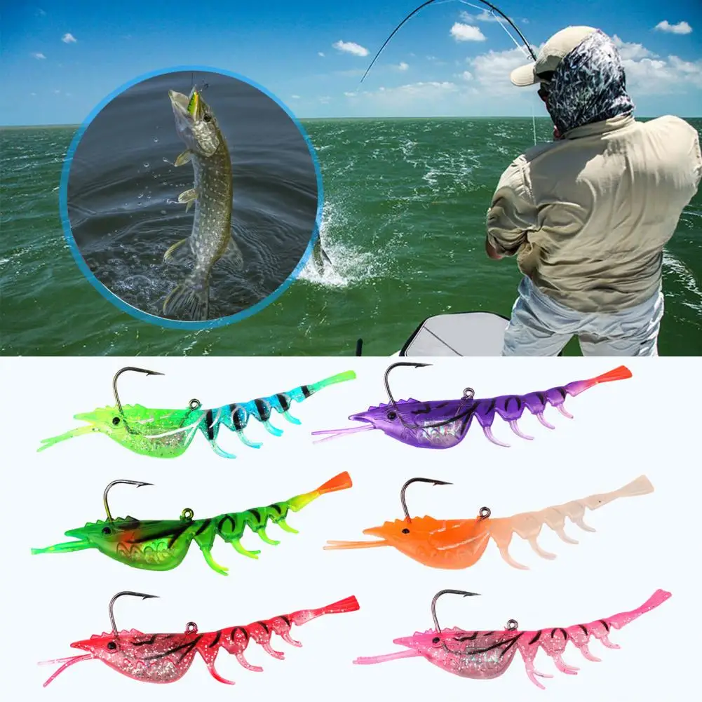 

Fishing Bait Realistic Bionic Soft Shrimp Lure with Bright Color Natural Swimming Posture Artificial Bait Fishing Supplies
