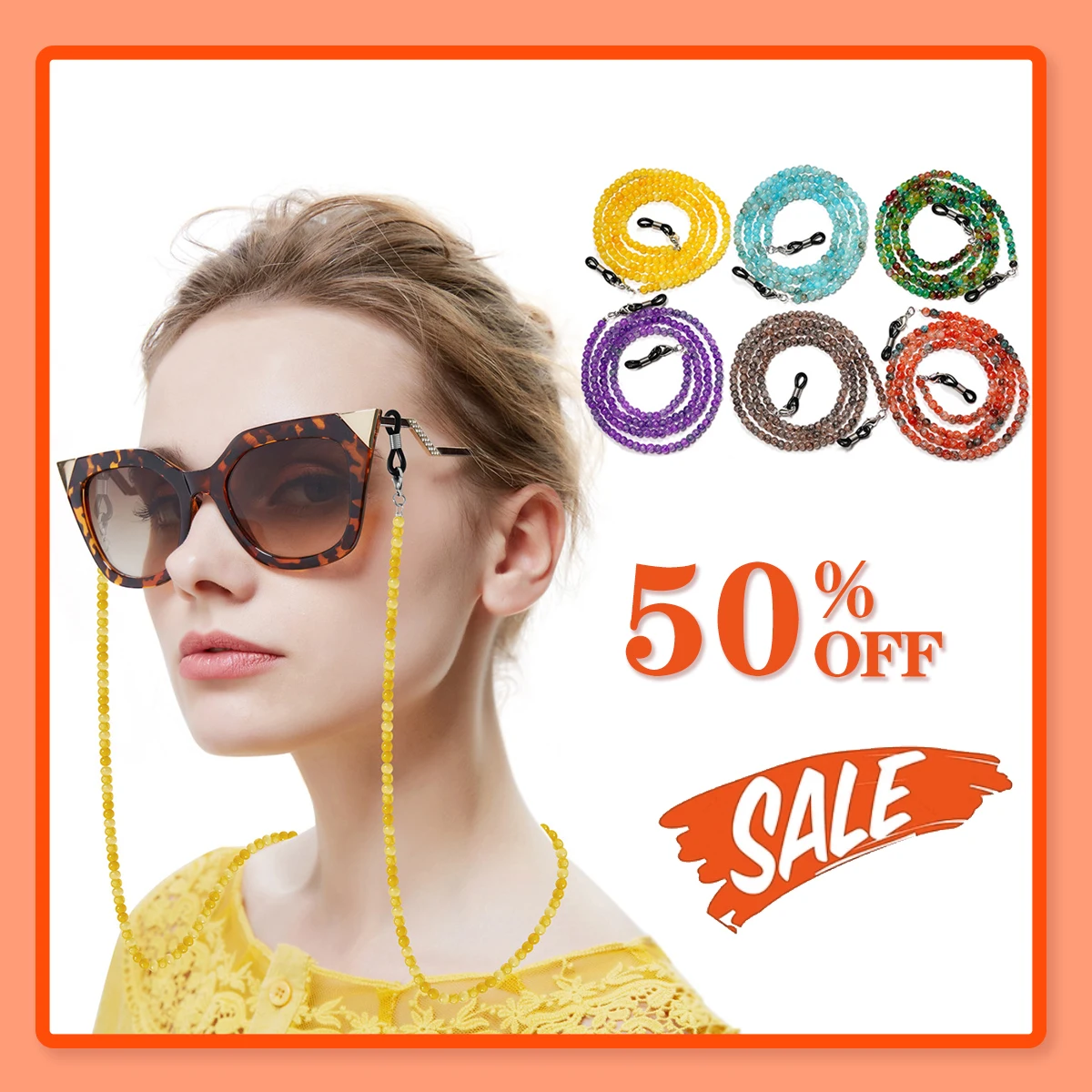 

2025 New 1Pack Sparkling Crystal Eyewear Chain with Accessories,Universal Anti-skid Glasses Holder Strap for Sports & Sunglasses