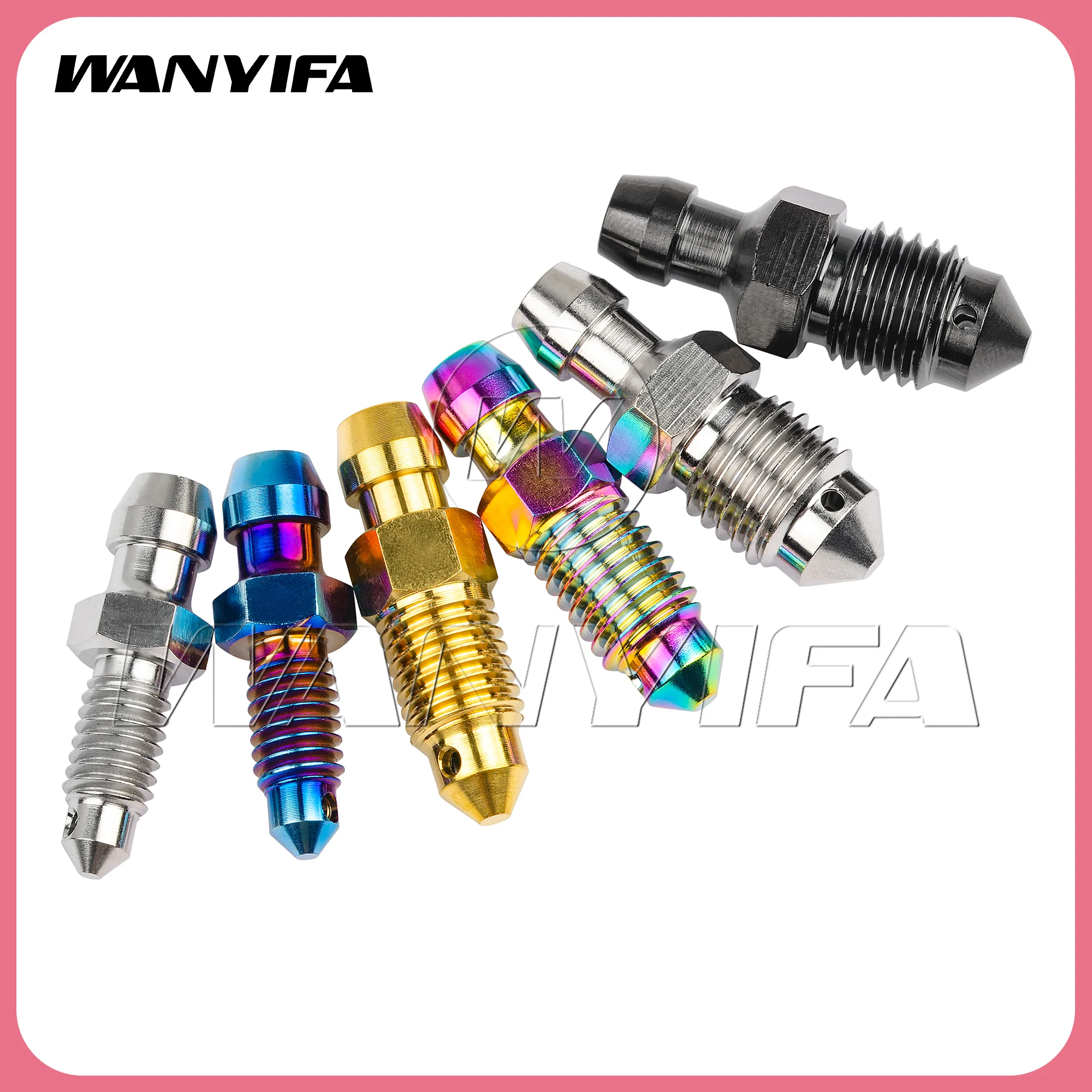 Wanyifa 4/6/10pcs Titanium Bolts M6 M8 M10 Pitch 1.0/1.25mm Caliper Bleed Nipple Single Hole Screws for Brembo Ducati Motorcycle