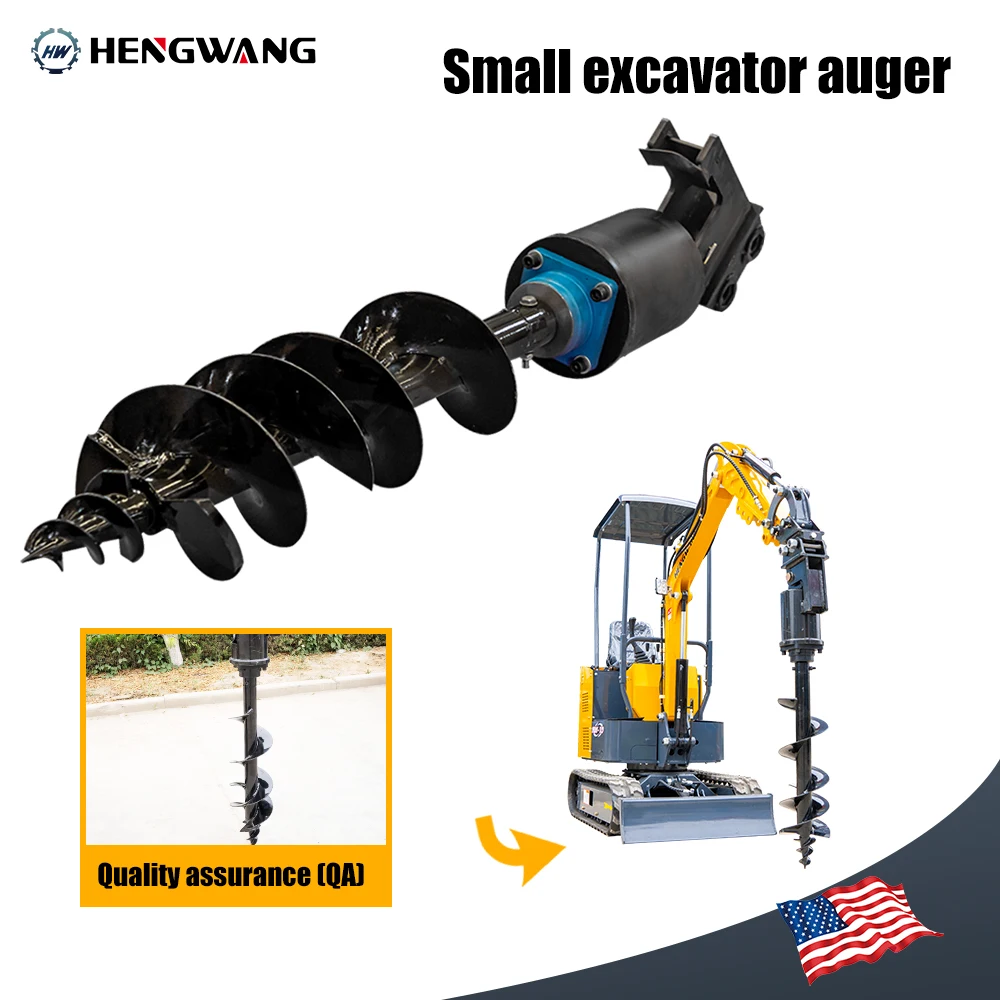 

Hydraulic Auger Mini Excavator Attachment 3.54 in Suitable For Small Excavator US Stock Free Shipping