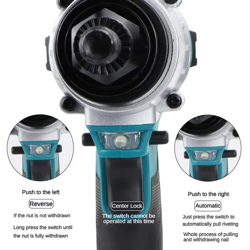 SUBAO S-Class อัจฉริยะดิจิตอลจอแสดงผล Rivet Gun 10 ส่วน 4.0Ah อัตโนมัติ Rivet Nut Gun M3-M12 ชาร์จปืนเล็บ