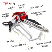 3600 PSI Reversible 517 Nozzle Tip Guard Swivel Joint with 11 inches Extension Pole Airless Paint Spray Gun High Pressure