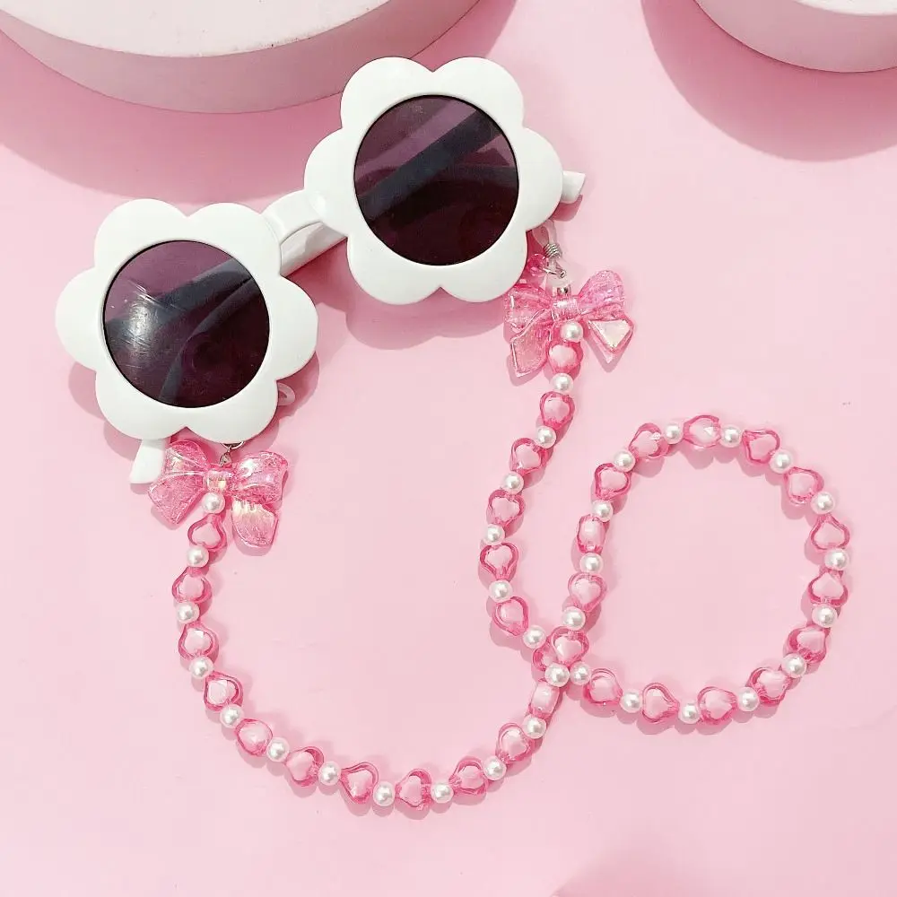 New Fashion Love Pearl Glasses Chain Cute Anti-lost Mask Chain Acrylic Rainbow Color Bowknot Hanging Rope