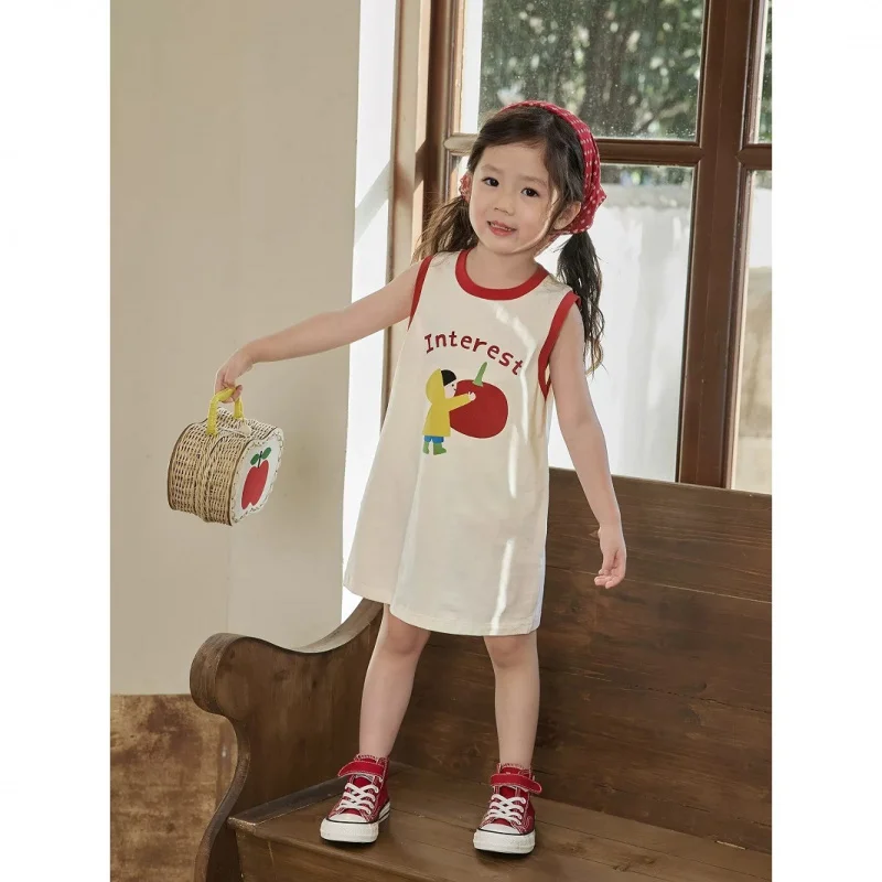 

Baby Girl Sleeveless Long Vest Dress2025Summer Baby Cool Ice Cotton Dress Wholesale