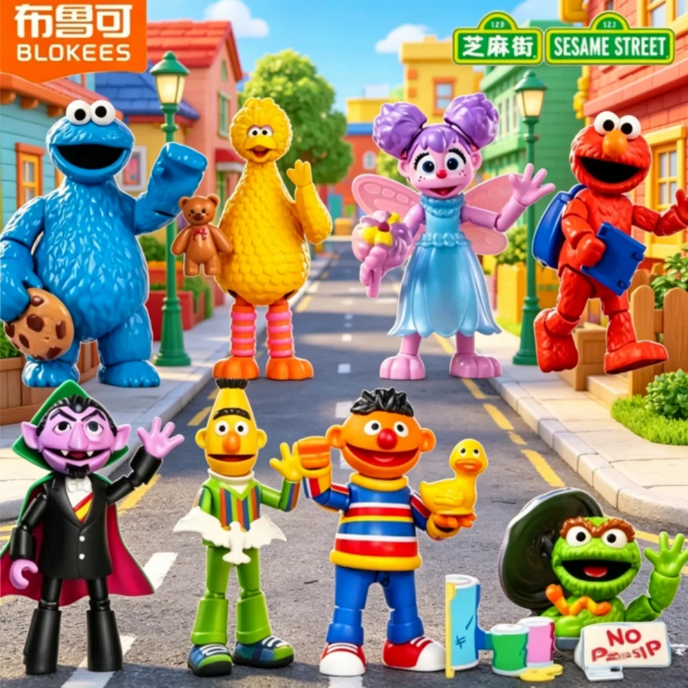 Bloques de Construcción Coleccionables Oficiales BLOKEES de la Serie 1 y 2 de Sesame Street Partners, Caja Sorpresa, Figuras de Acción de Moda, Decoración de Escritorio, Regalo