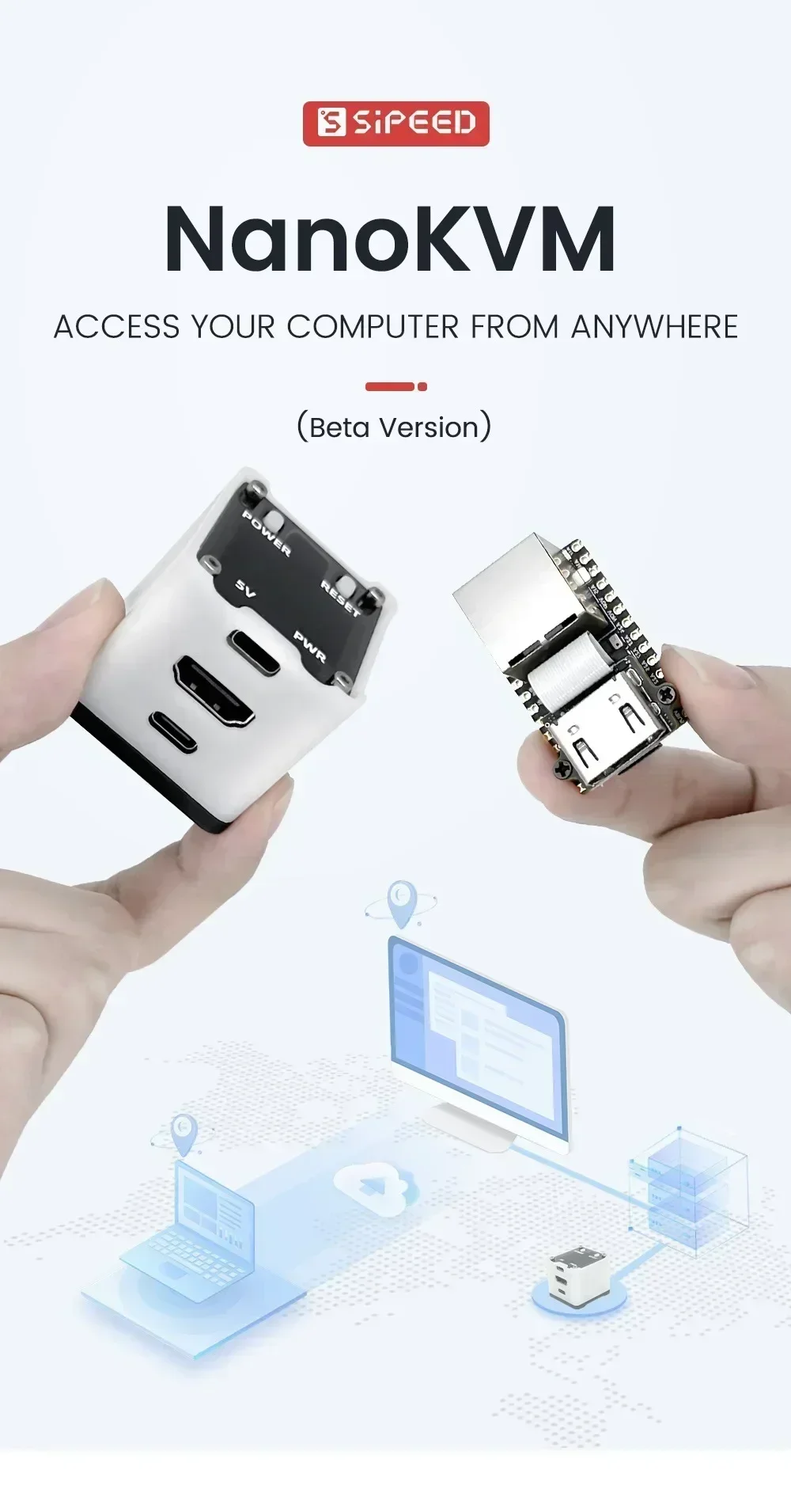 Sipeed NanoKVM PiKVM 미니 원격 제어 작동 및 유지 관리 서버 Raspberry Pi 흑백 색상 썸네일 4