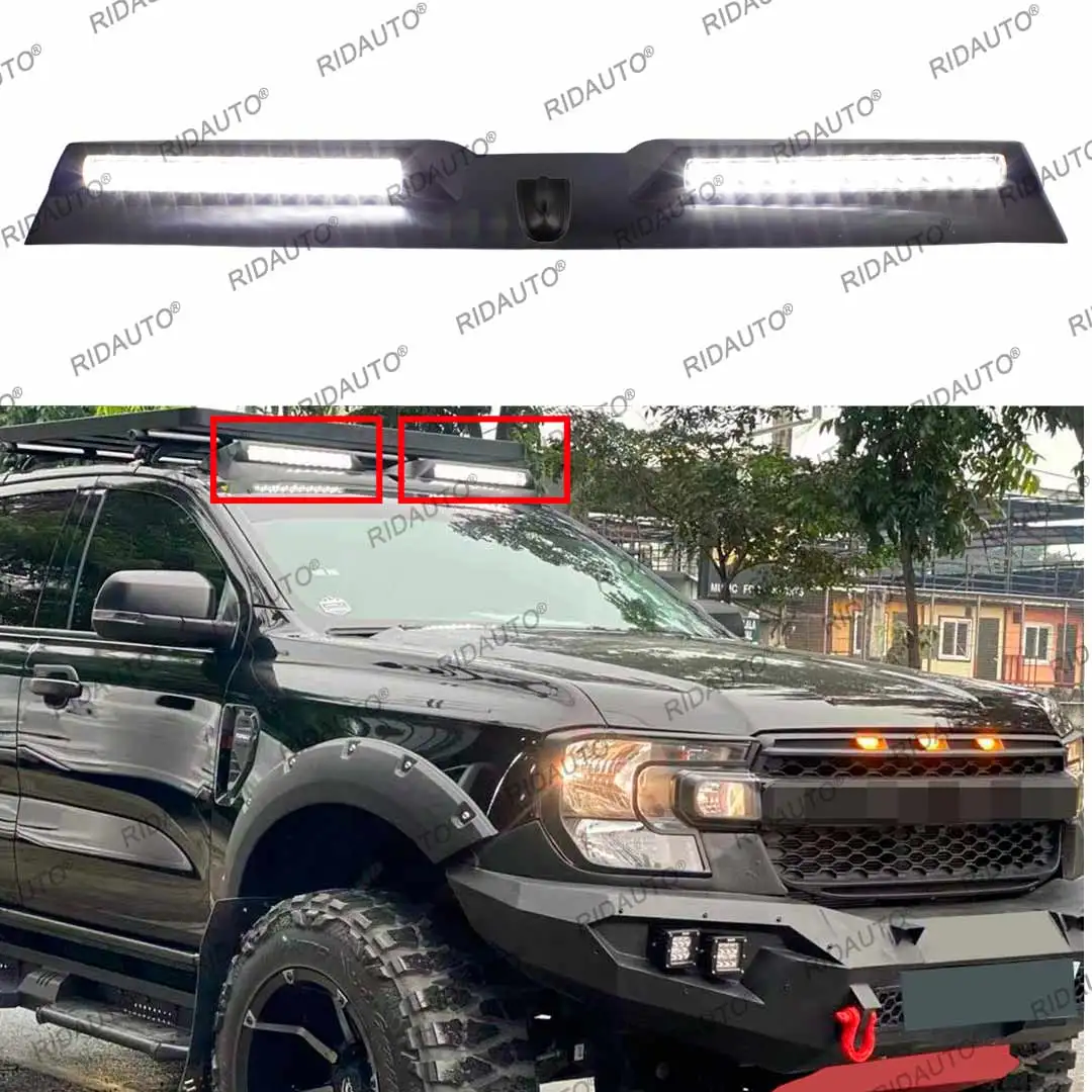 

White LED Roof Rack Light Bar Offroad For Ford Ranger 2012-2024 Modified Non-Destructive Installation Roof Light Bar Pickup