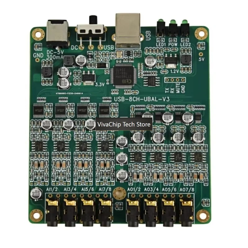 VivaChip TechUSB-CT7601-8CH-88A 8-channel USB Playback Recording IIS TDM Leader/follower ASIO Soundcheck Measurement Custom Soun