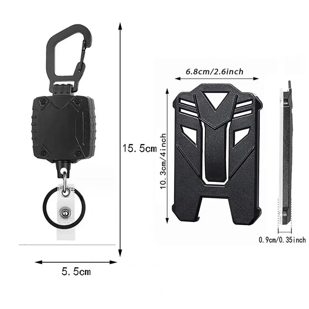 Porte-badge rétractable avec mousqueton, lanière, porte-carte, porte-clés, porte-carte d'identité, étiquette rapide, accessoires de bureau