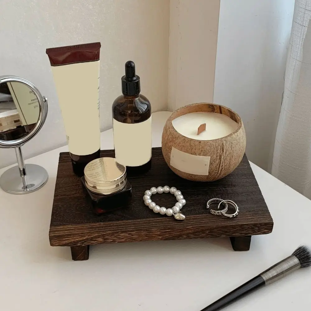 Multi-functional Wooden Aromatherapy Tray Rectangle Decorative Key Rack Large Capacity Jewelry Storage Tray Dressing Storage