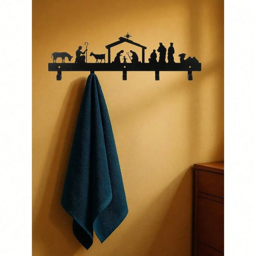 Vintage Metal Stocking Holder Hooks Mantel Fireplace Rustic Christmas Decor Gift Rustproof Iron Hanging Unique Ornament Sign