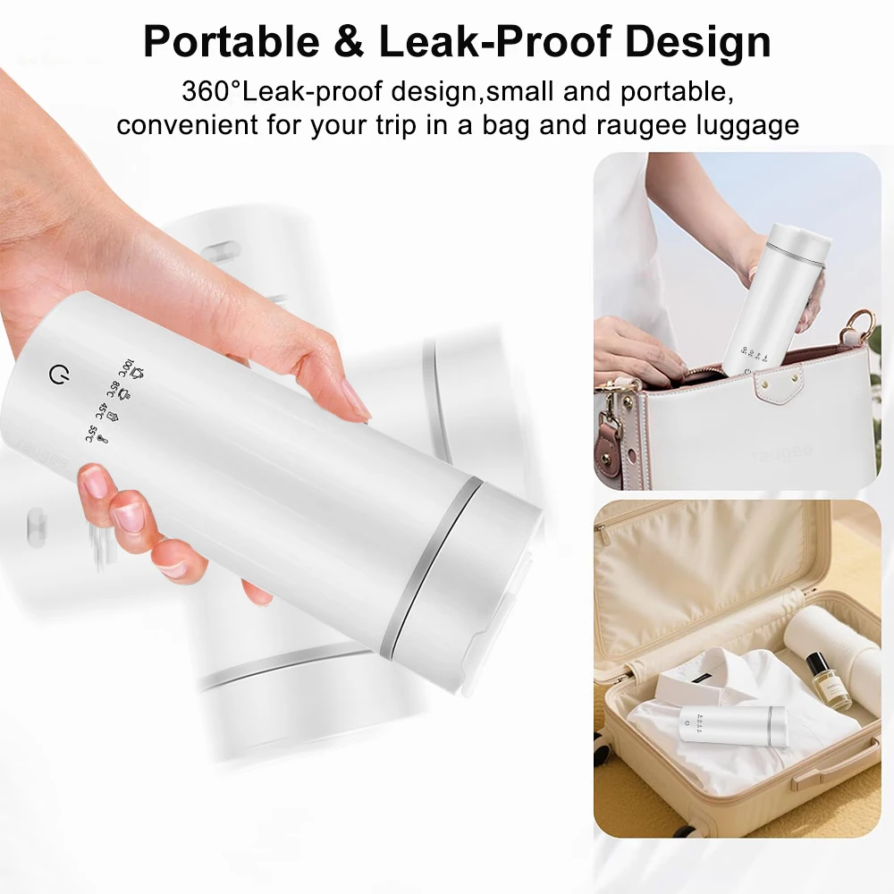 غلاية كهربائية محمولة، غلاية كهربائية صغيرة، براد شاي قهوة، كوب حراري للمياه مضاد للحرق، زجاجة مياه ساخنة دافئة للسفر #6