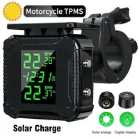 Motorbike Tire Pressure Monitoring System Colorful Display Wireless TPMS Motorcycle Solar Charge Tyre Temperature Alarm Sensor