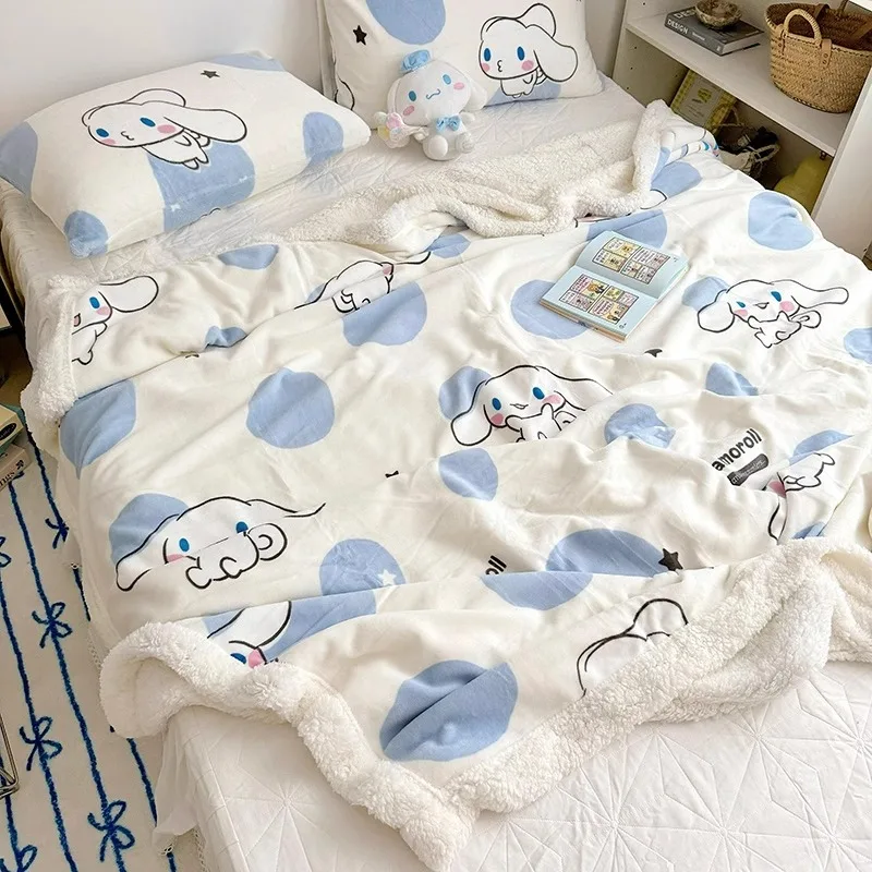 New Sanrio Milk Cashmere Lamb Cashmere Multifunctional Blanket for Home Leisure, Sofa Cover, and Gifts for Family, Friends Girls