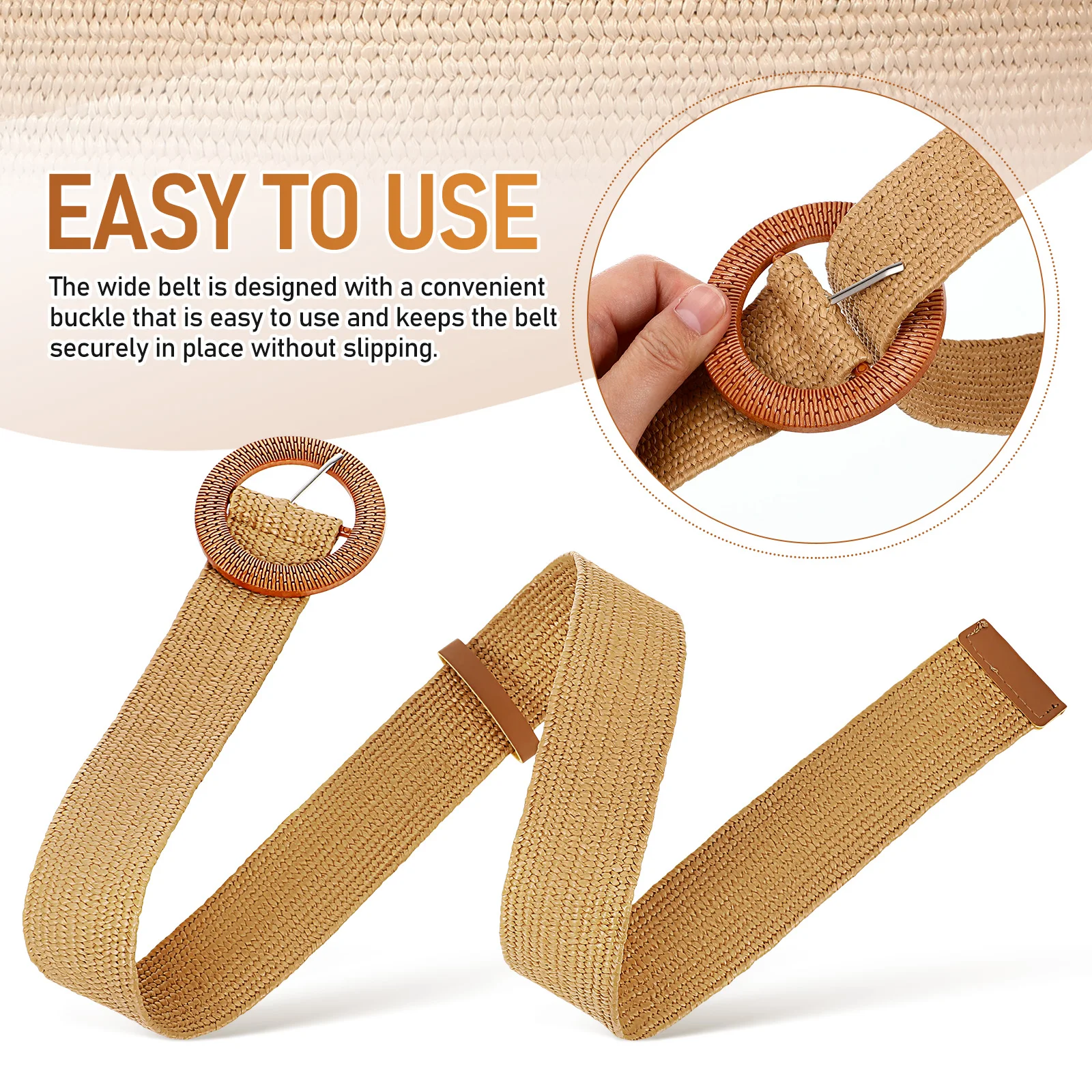 

3 pcs Braided Belt Waist Elastic Band Boho For Dresses Pants Woven Belts Braided Belt Belts For Dresses